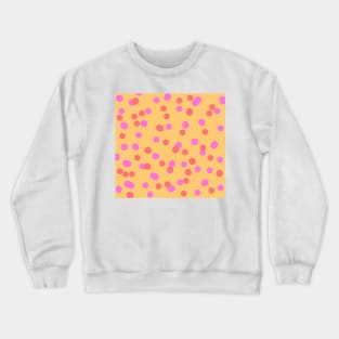 Orange pink red watercolor polka dots art Crewneck Sweatshirt